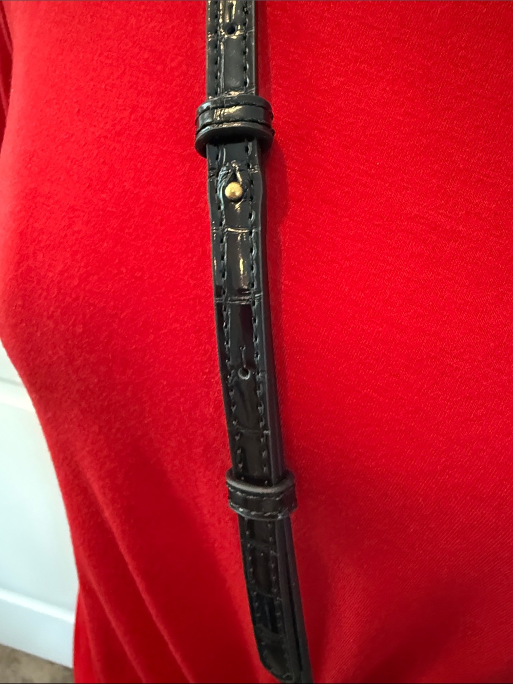 JW PEI Cleo Black Croc-Embossed Box Top-Handle - Picture 7 of 13